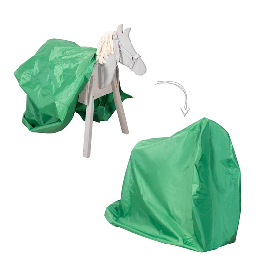 Lona para todos los caballos de salto y de juego incl. ojales metálicos, cuerda y botón de bloqueo - verde