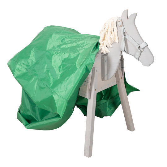 Lona para todos los caballos de salto y de juego incl. ojales metálicos, cuerda y botón de bloqueo - verde