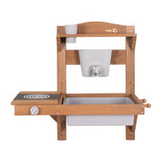 Hanging Outdoor Play Kitchen incl. Accessories - FSC-Certified Wood - Teak Colours
