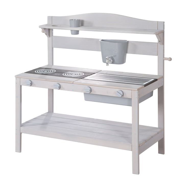 Outdoor Mud Kitchen + Accessories - FSC Certified Wood - Gray Stained