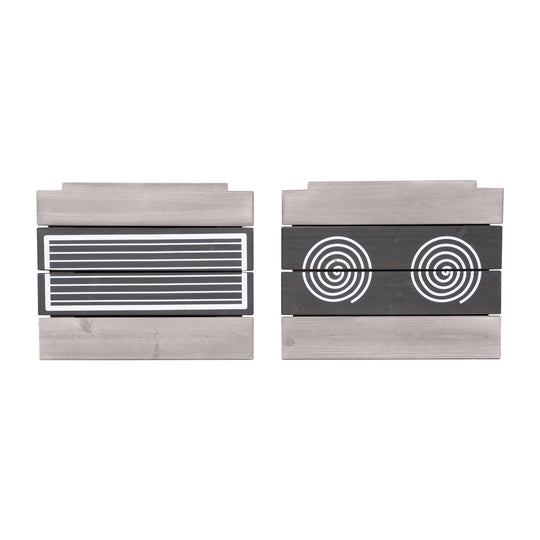 Cocina de barro para exterior en forma de casa - Madera certificada FSC - Gris lacado
