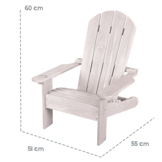 Chaise d'enfant d'extérieur 'Deck Chair' - Chaise longue en bois certifié FSC - Gris