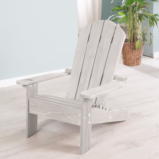Chaise d'enfant d'extérieur 'Deck Chair' - Chaise longue en bois certifié FSC - Gris