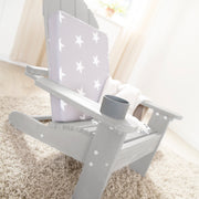 Chaise enfant d'extérieur "Deck Chair" - Chaise longue en bois - Gris lasuré