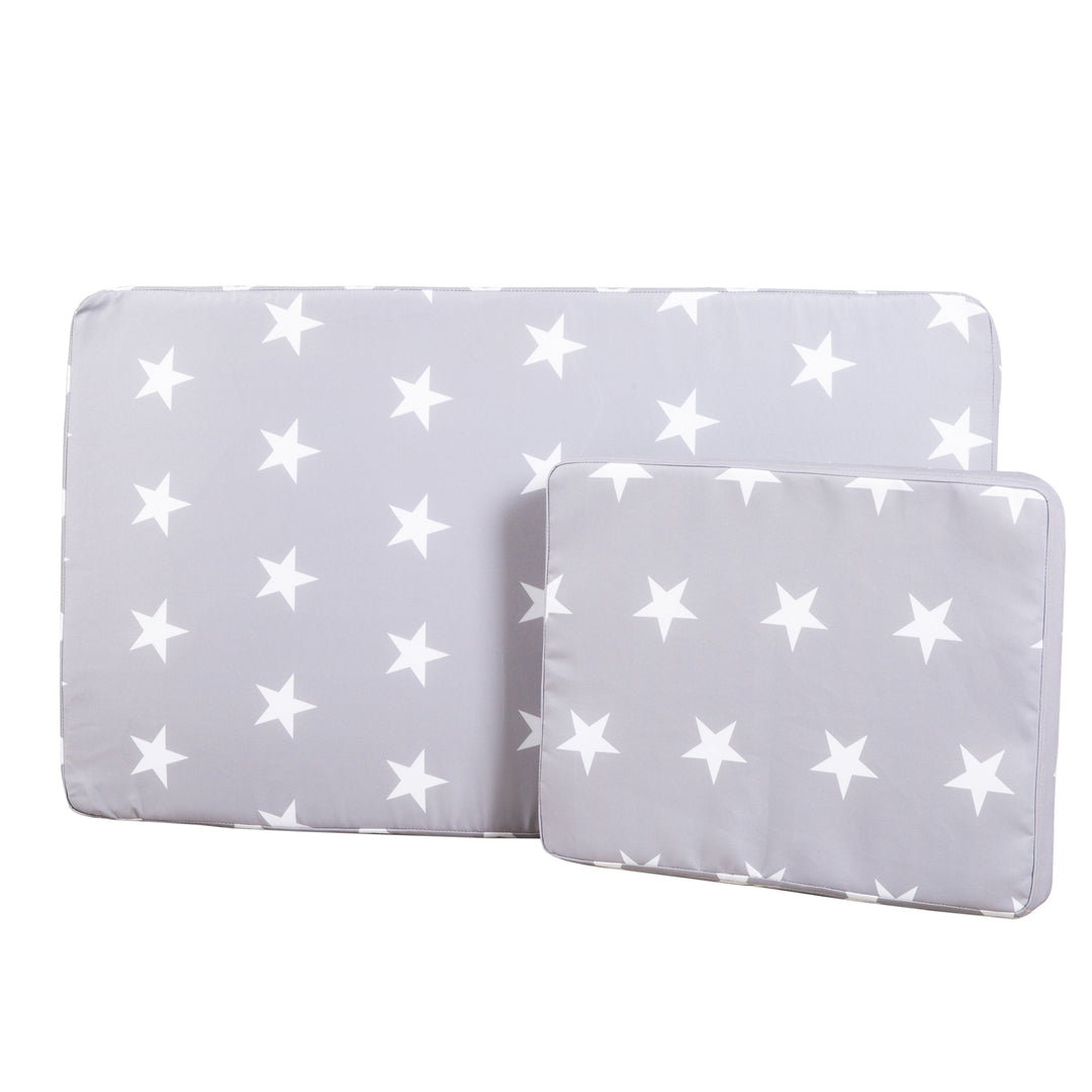 Chaise longue d'extérieur pour enfants + Coussin 'Little Stars' - Bois certifié FSC - Gris