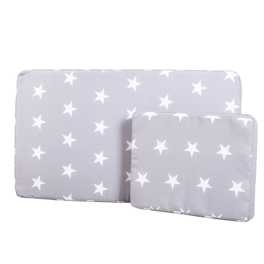 Chaise longue d'extérieur pour enfants + Coussin 'Little Stars' - Bois certifié FSC - Gris