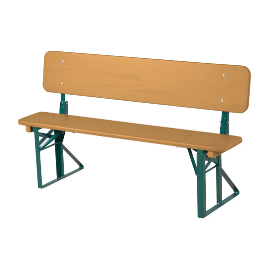 Ensemble de fête d'extérieur avec dossier - 2 bancs + 1 table - Bois teck lasuré