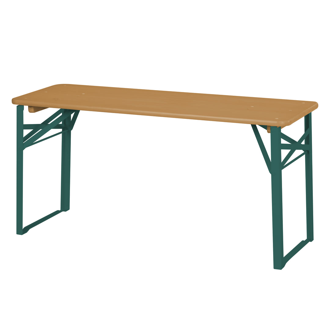 Ensemble de sièges pour fêtes en bois - 2 bancs + 1 table pour enfants - Bois teck lasuré