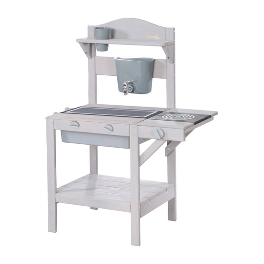 Outdoor Play Kitchen with Accessories - FSC Certified Wood - Gray Lasered
