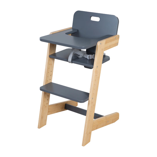 Baby High Chair 'Nature Up' with Removable Tray – Bamboo Natural / Anthracite