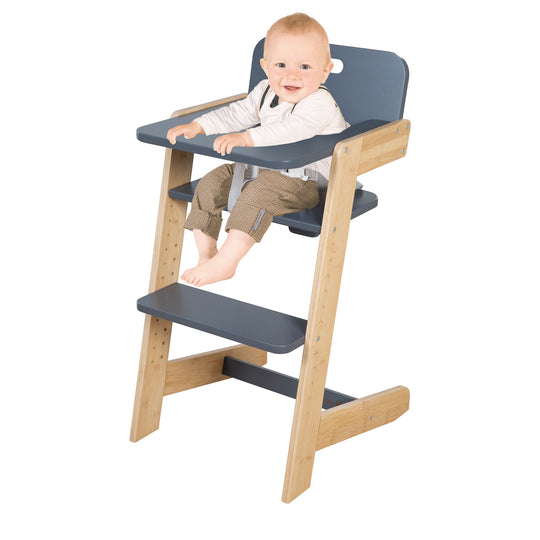 Baby High Chair 'Nature Up' with Removable Tray – Bamboo Natural / Anthracite