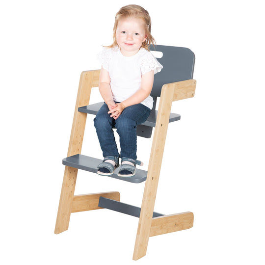 Baby High Chair 'Nature Up' with Removable Tray – Bamboo Natural / Anthracite