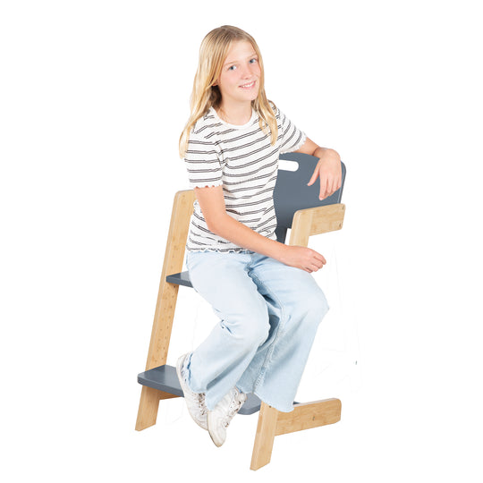 Baby High Chair 'Nature Up' with Removable Tray – Bamboo Natural / Anthracite