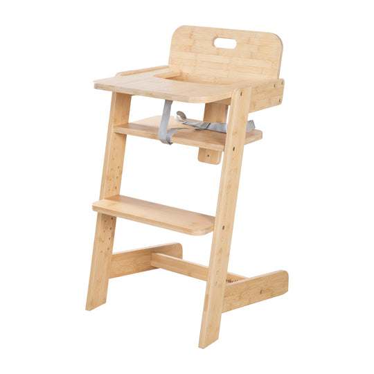 Chaise haute bébé 'Nature Up' avec plateau amovible - Bois de bambou certifié FSC