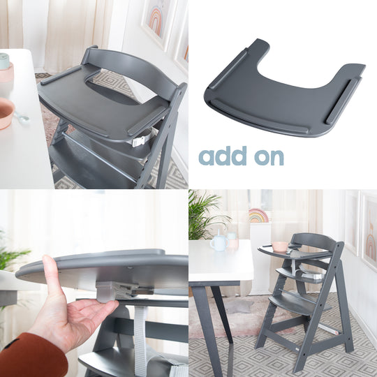 Chaise haute 'Sit Up Flex' - Évolutive jusqu'à la chaise d'adolescent - Bois anthracite