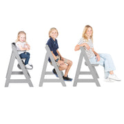 Trona evolutiva 'Sit Up Flex', crece con el niño hasta la silla juvenil, madera gris