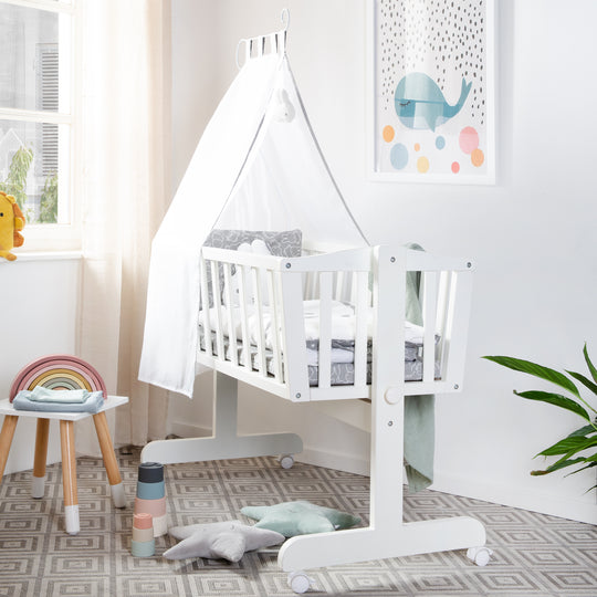 Set berceau complet 'miffy®', 40 x 90 cm, blanc, fonction de verrouillage, incl. accessoires