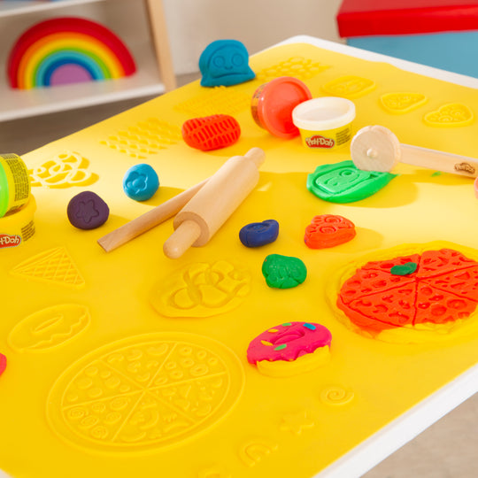 roba x Play-Doh Set - 3D Creative Mat with 12 Modelling Tins & Wooden Tools