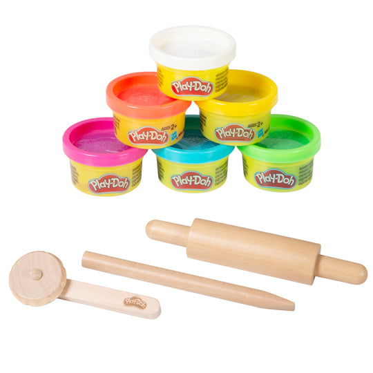 roba x Play-Doh Set - 3D Creative Mat with 12 Modelling Tins & Wooden Tools