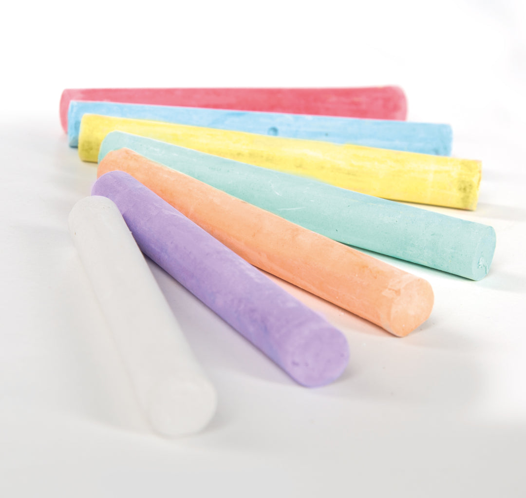 Set de craies 24 pièces (12 blanches, 12 de couleur), pour tableau et asphalte, jouets éducatifs d'enfant