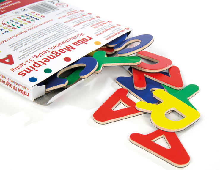 Letras magnéticas, ABC set 31 piezas, alfileres magnéticos de madera, juguetes escolares para niños