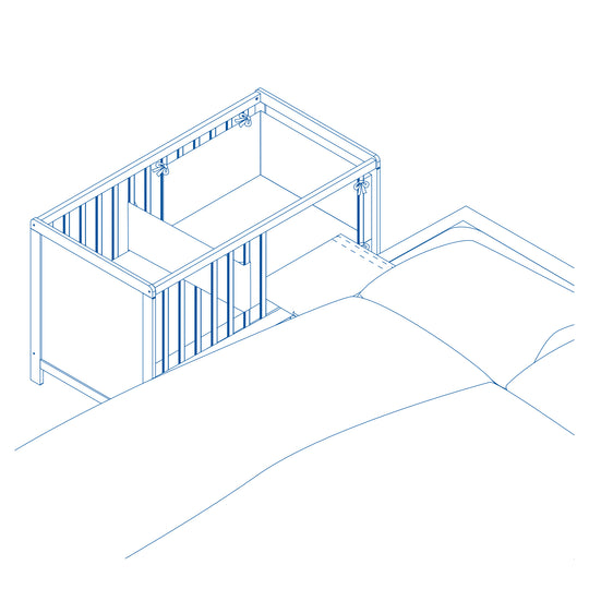 Lit multifonctionnel avec fonction d'appoint 60 x 120 cm, blanc, équipement de lit inclus