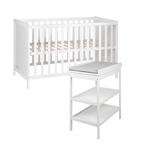 Set de meubles 'roba Style' - Table à langer + Lit bébé 60x120 avec fonction cododo - Blanc