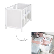 Universal Co-Sleeper 60 x 120 cm, white, adjustable, 5 rungs, incl. slatted frame
