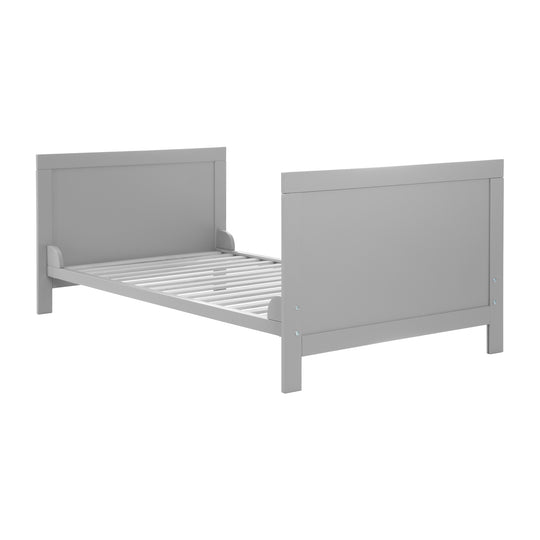 Lit évolutif 70x140 cm - Réglable en hauteur - 3 barreaux amovibles - Bois taupe
