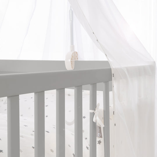 Ensemble de lit complet 'Sternenzauber' 70 x 140 cm, taupe, incl. literie, ciel, nid et matelas