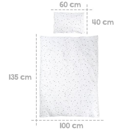 Ensemble de lit complet 'Sternenzauber' 70 x 140 cm, taupe, incl. literie, ciel, nid et matelas