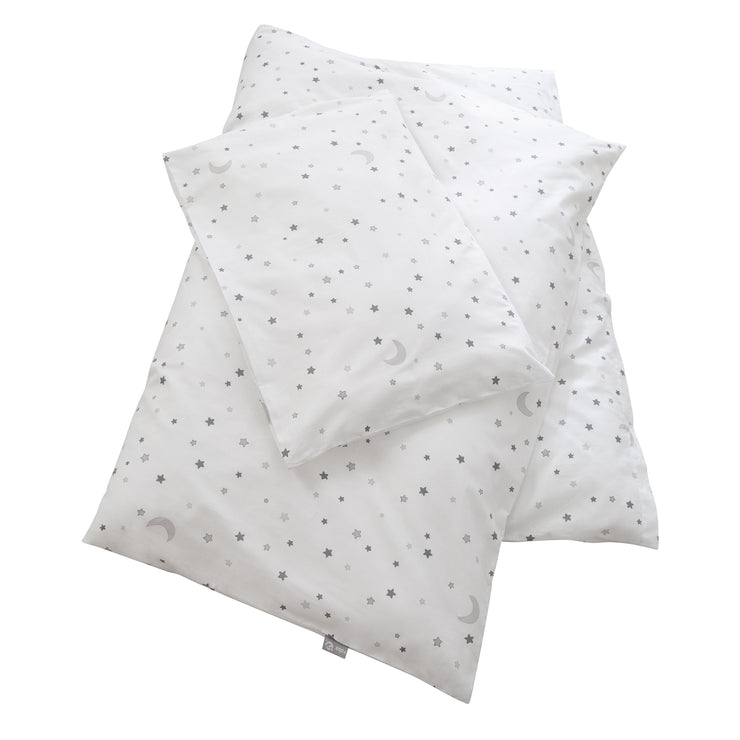 Set letto completo "Star magic grey" 70 x 140 cm, bianco, inclusa biancheria da letto, baldacchino, riduttore e materasso
