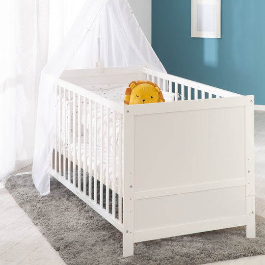 Ensemble de lit complet  'Sternenzauber' 70 x 140 cm, blanc, avec linge de lit, baldaquin, nid et matelas