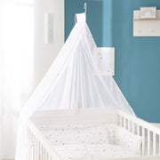 Juego de cama completo 'Sternenzauber' 70 x 140 cm, blanco, incluye ropa de cama, dosel, nido y colchón