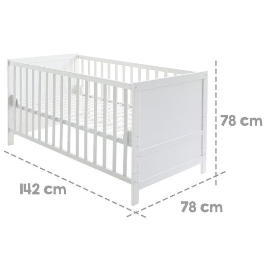 Ensemble de lit complet  'Sternenzauber' 70 x 140 cm, blanc, avec linge de lit, baldaquin, nid et matelas