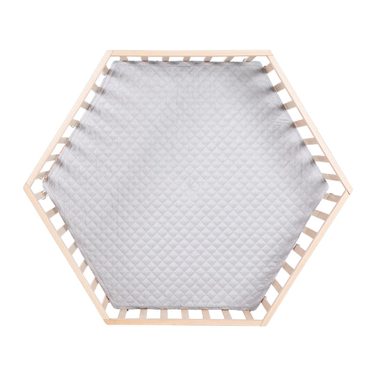 Parque infantil hexagonal 'Cosiplay' de haya orgánica, incluye inserto protector 'roba Style'
