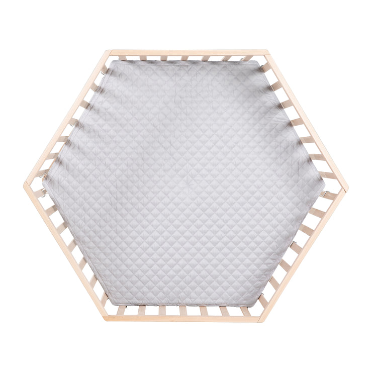 Hexagonal playpen 'Cosiplay' made of organic beech, incl. protective insert 'roba Style' & castors