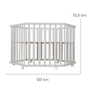 Playpen 'Sternenzauber' hexagonal, incl. protective insert, wood taupe