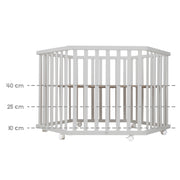 Playpen 'Sternenzauber' hexagonal, incl. protective insert, wood taupe