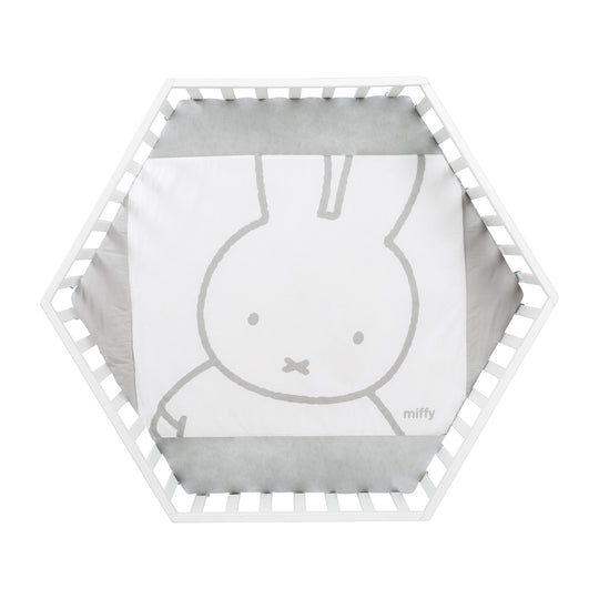 Corralito 'miffy®' de 6 lados, con almohadilla protectora, Madera blanca
