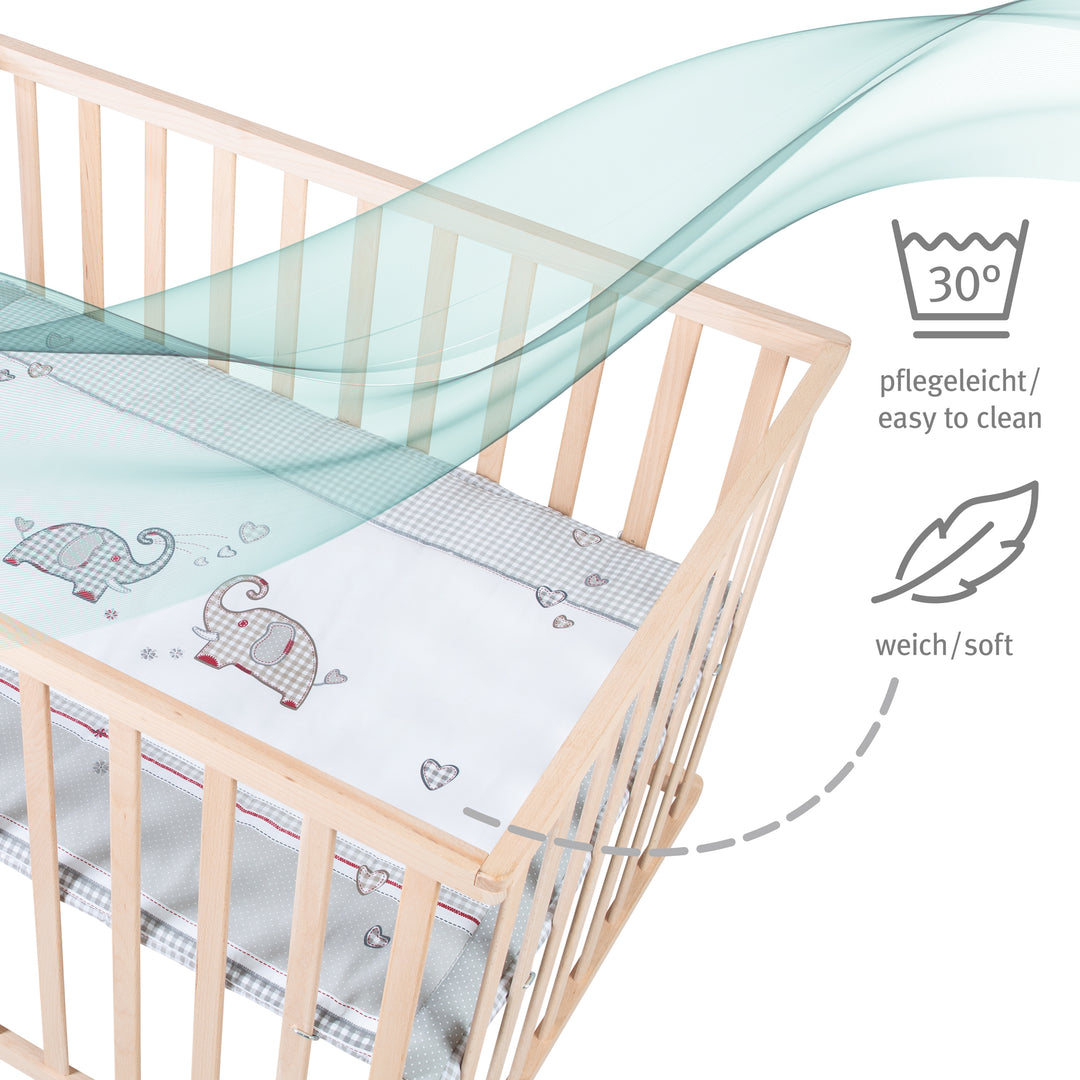 Parque infantil 75 x 100 + Almohadilla 'Jumbotwins' - Madera natural