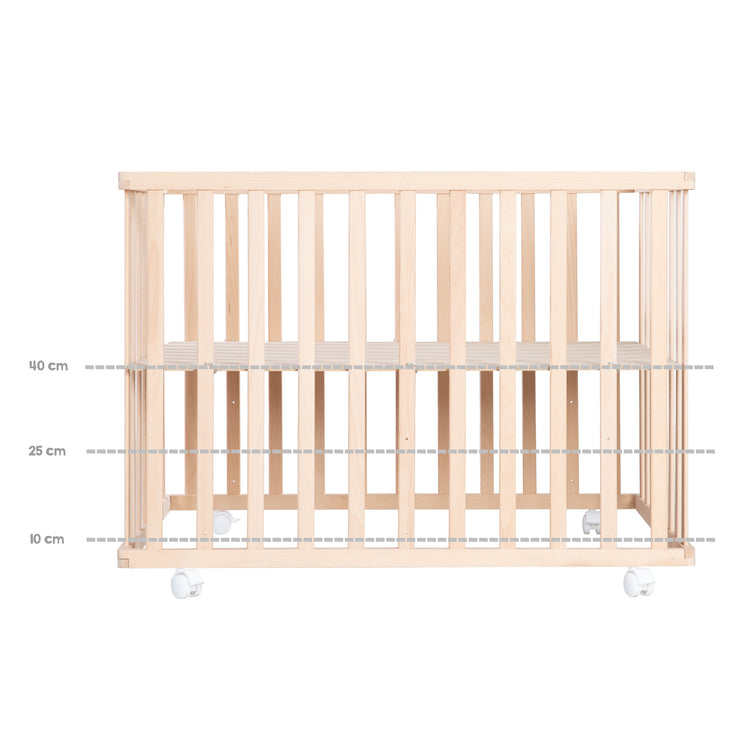 Running grille 'Jumbotwins', 75 x 100 cm, play grid incl. protective insert & rolls, wood natural