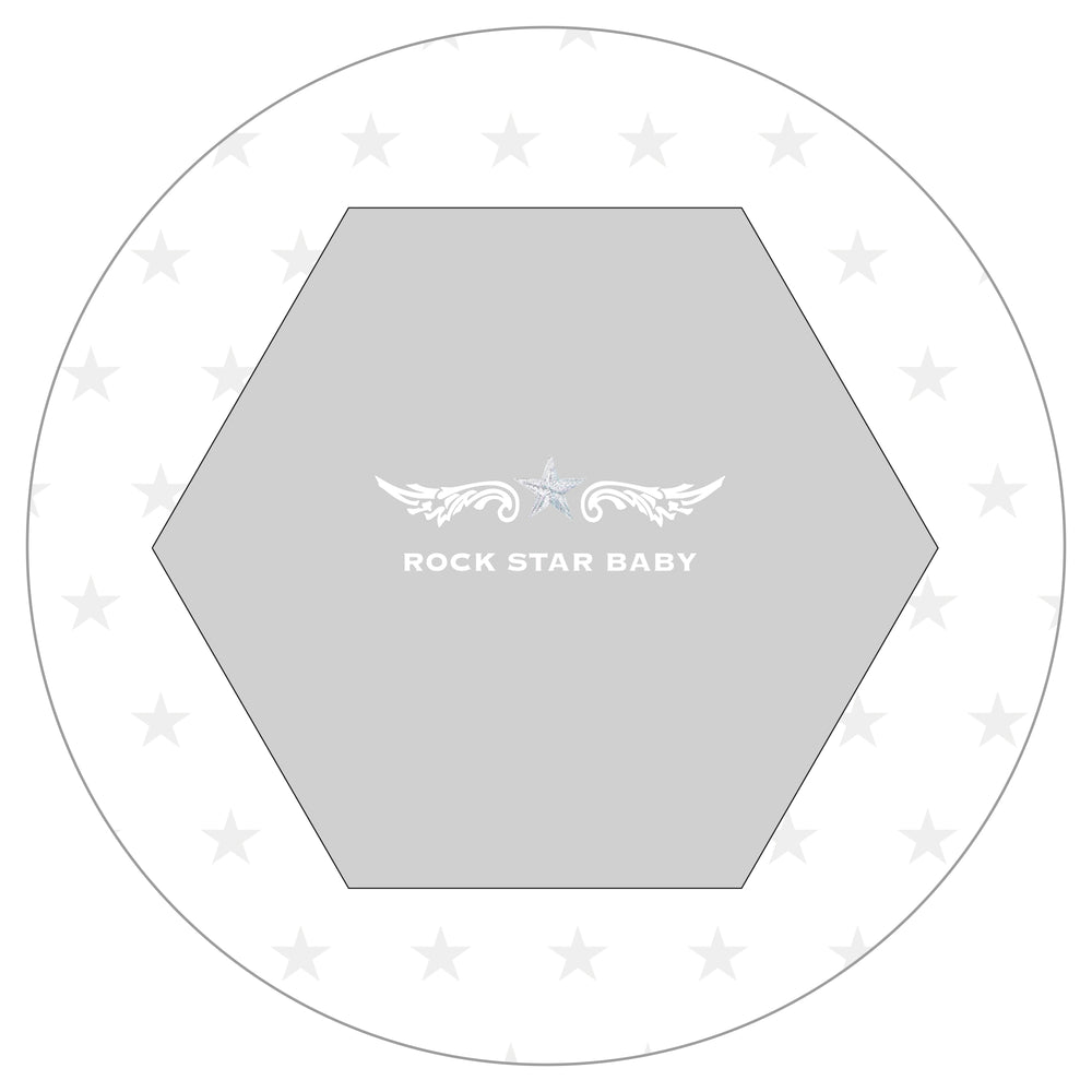 Box 'Rock Star Baby', 75 x 100 cm, box con inserto protettivo e rulli, legno bianco