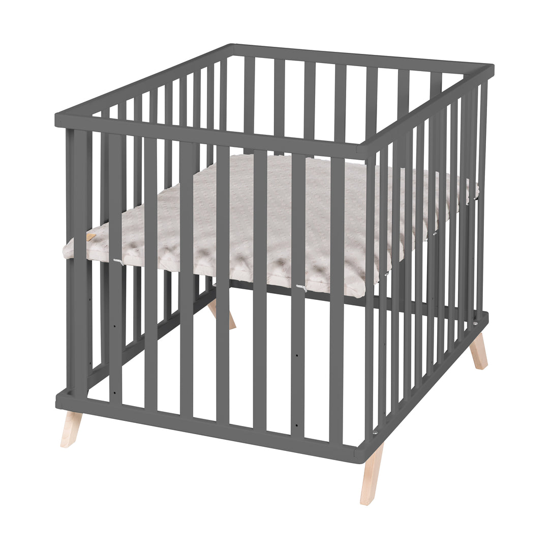 Parque infantil 75 x 100 cm antracita con inserto de parque gris 'Lil Planet'