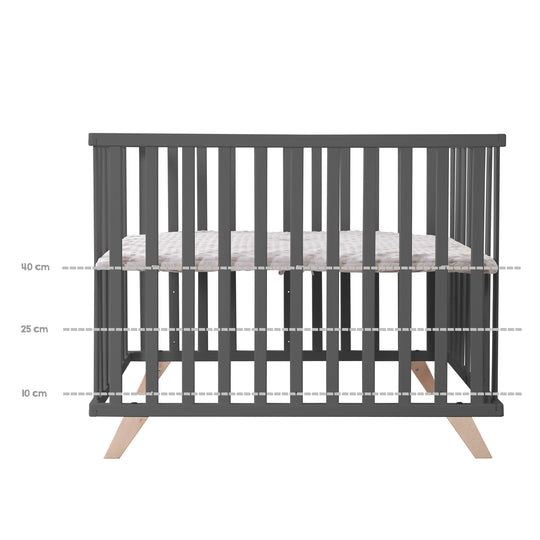 Parque infantil 75 x 100 cm antracita con inserto de parque gris 'Lil Planet'