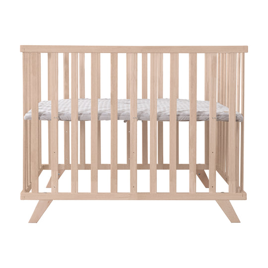 Parque infantil 75 x 100 cm natural con inserto de parque gris 'Lil Planet'