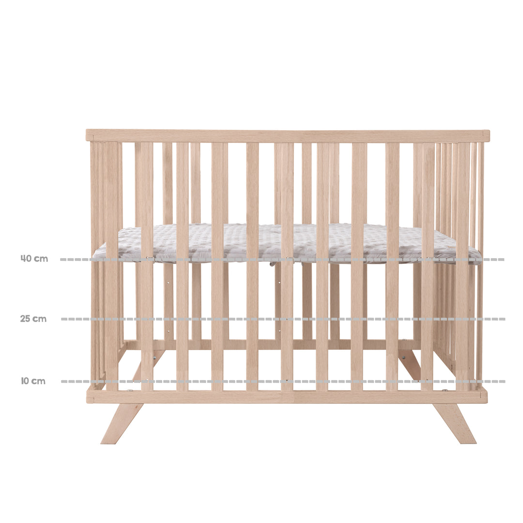 Parque infantil 75 x 100 cm natural con inserto de parque gris 'Lil Planet'