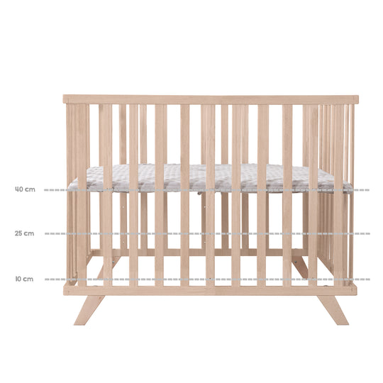 Parque infantil 75 x 100 cm natural con inserto de parque gris 'Lil Planet'