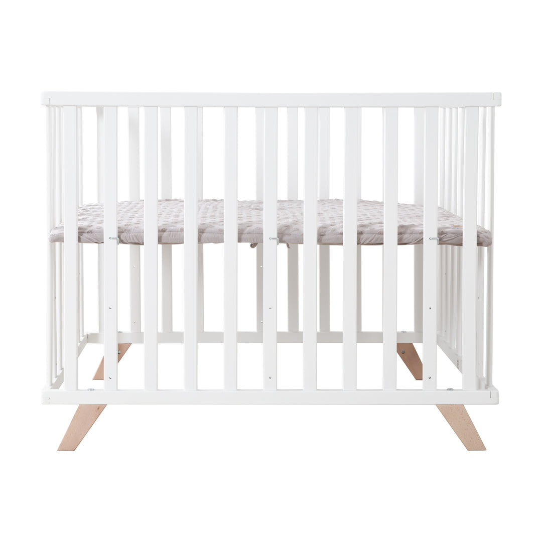 Parque infantil 75 x 100 cm blanco con inserto de parque gris 'Lil Planet'
