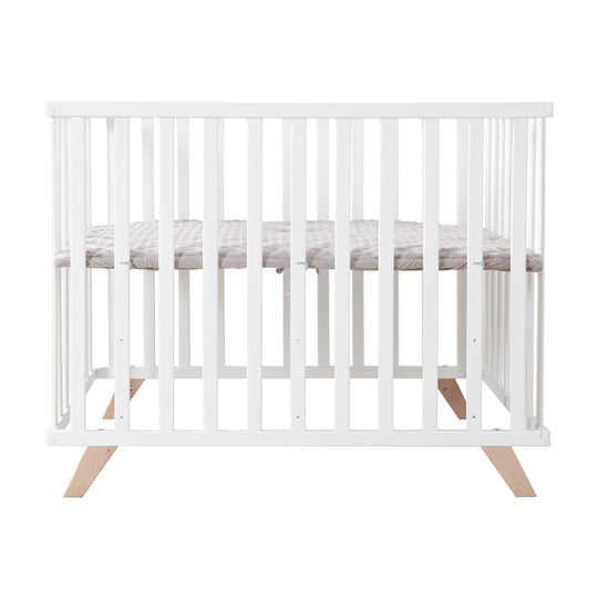 Parque infantil 75 x 100 cm blanco con inserto de parque gris 'Lil Planet'